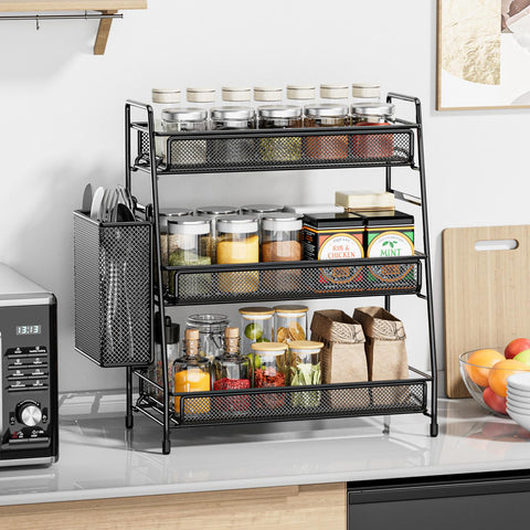 EKNITEY removable basket adds flexible storage for spices and small items.