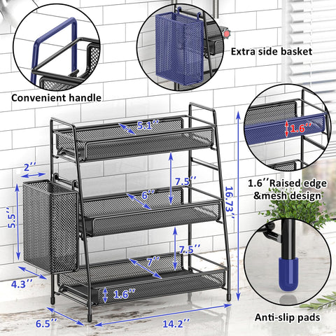 EKNITEY compact organizer fits kitchen, bathroom, or office for easy access.