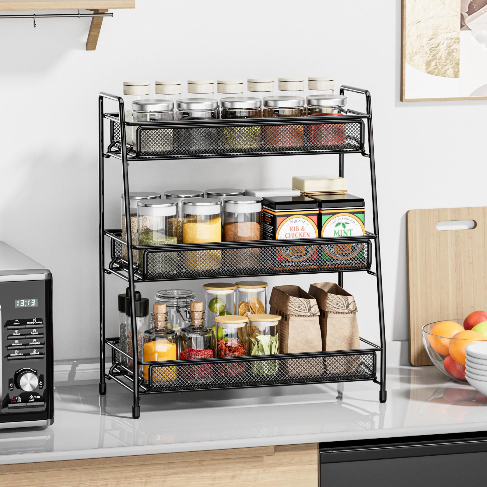 EKNITEY space-saving three-layer design maximizes counter space in a compact layout.