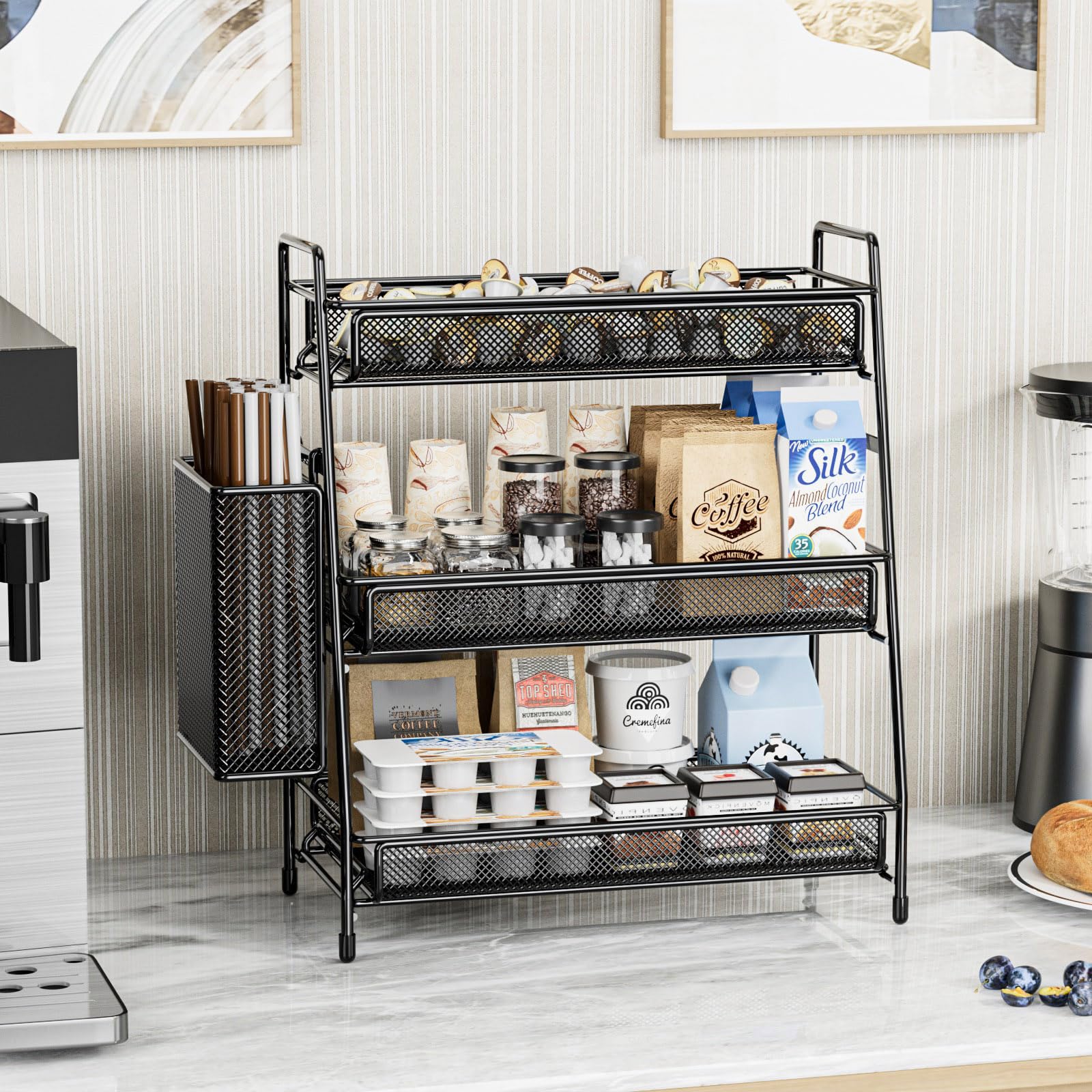 EKNITEY waterproof, rust-proof rack protects items on any countertop.