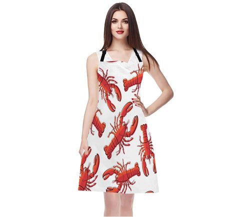 EKOBLA Lobsters Red Apron features waterproof fabric to resist spills and splashes