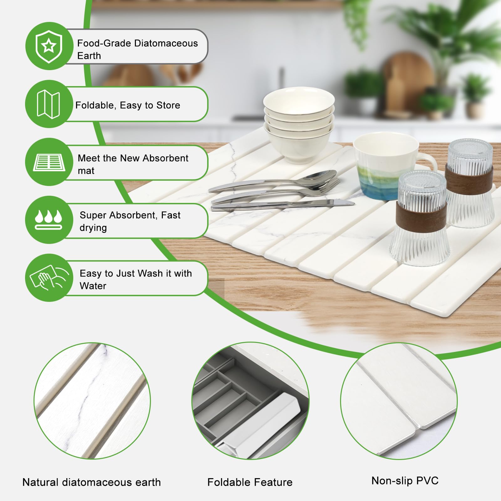 EKRHORBY stone drying mat close-up highlights absorbent surface.