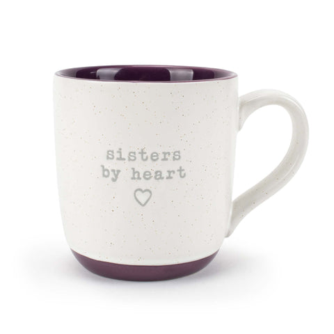 Elanze Designs Sisters By Heart speckled purple mug front view ideal for daily coffee