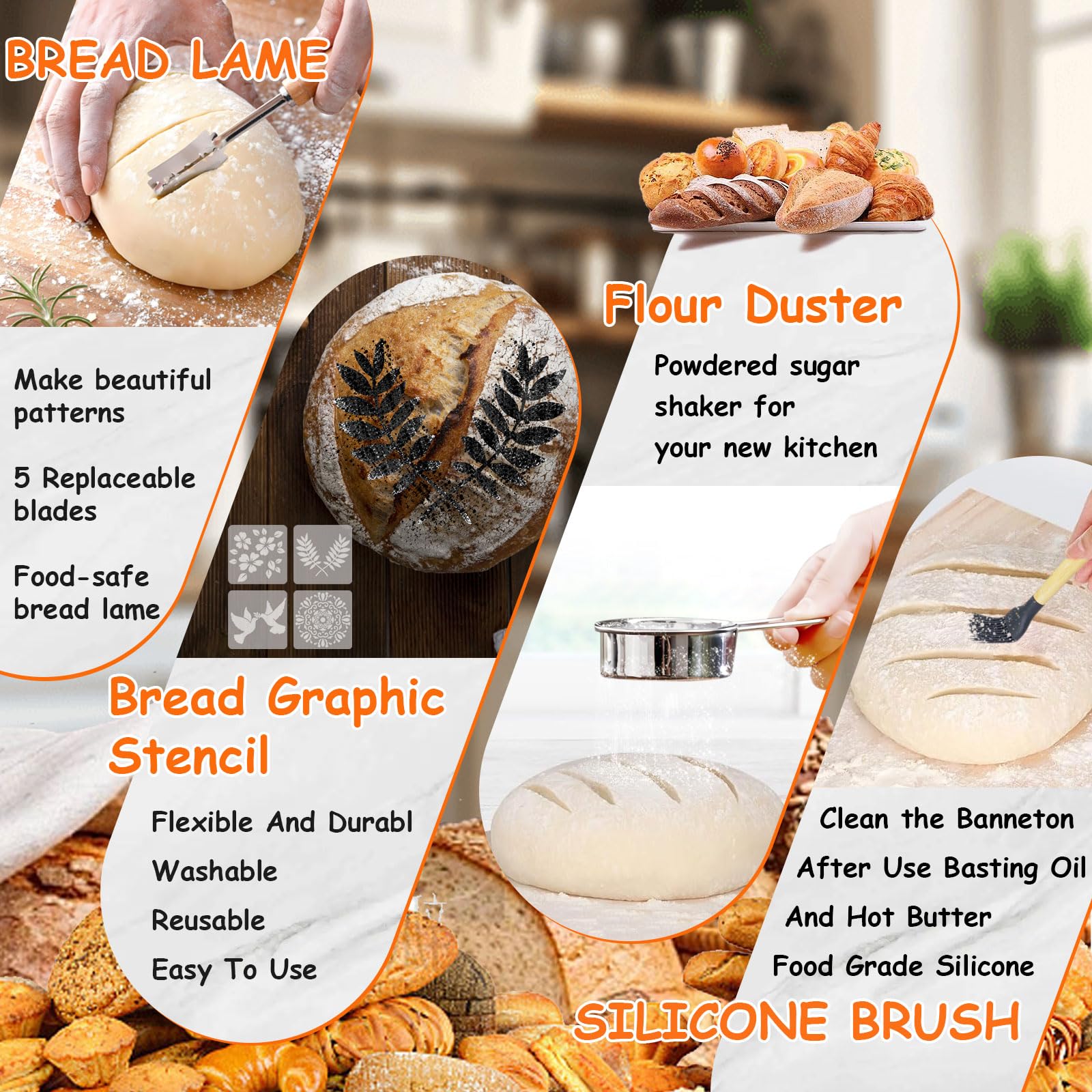 ElatedMore bread scoring tool (lame) with blades for precise crust patterns