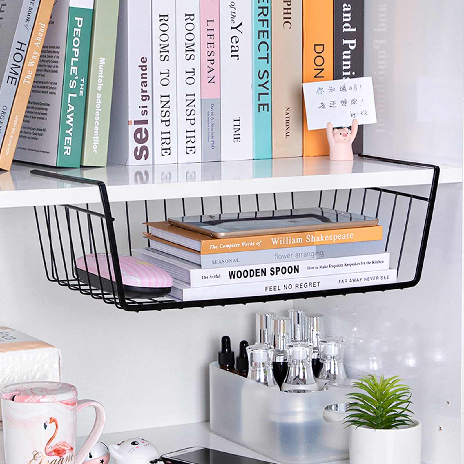 ELEATTRUN oblique handles keep baskets stable on shelves.