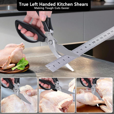 Eleckey left-handed poultry shears textured grip for secure handling