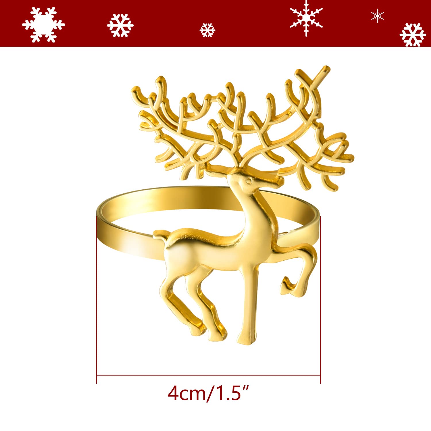 ELECLAND gold napkin ring close-up shows smooth surface and delicate detail.