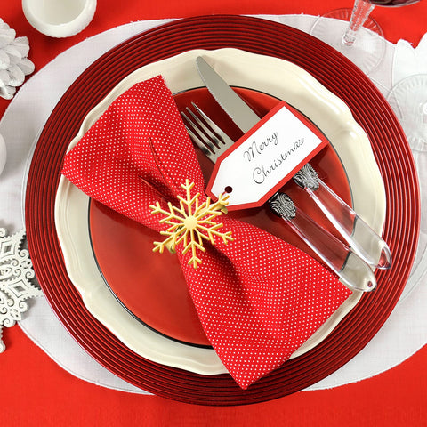 ELECLAND gold napkin rings arranged on table for chic holiday decor.
