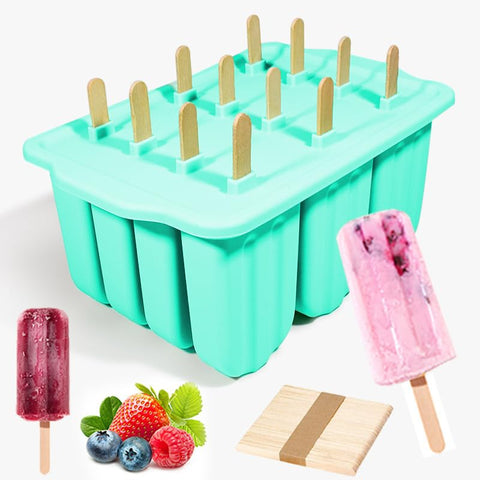 Elecphbo 12 cavity silicone popsicle molds for easy, mess-free homemade popsicles