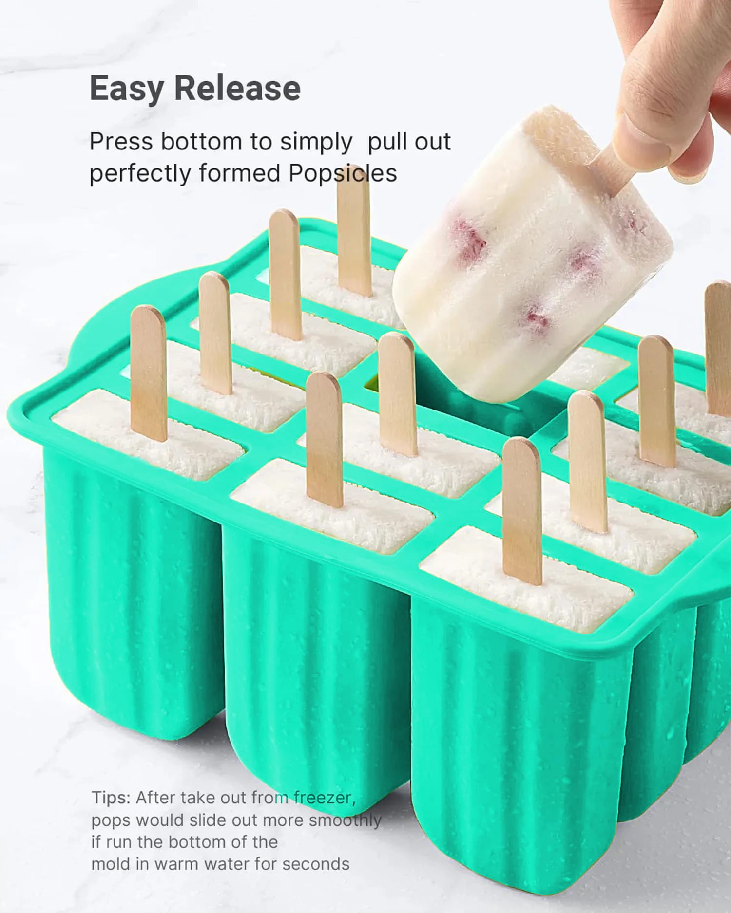 Elecphbo flexible silicone releases pops smoothly after freezing