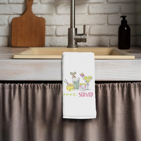 Elefeltclave decorative hand towel adds color to any kitchen or coffee bar.