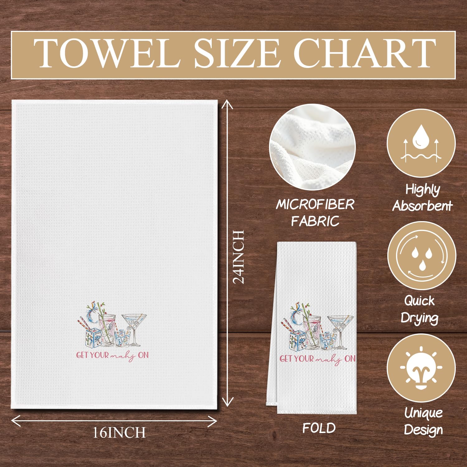 Elefeltclave Mahjong decor towel brightens counters with subtle elegance.