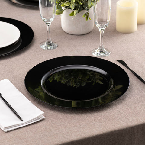 Elegant Disposables large dinner charger 13-inch image showing durable, disposable design.