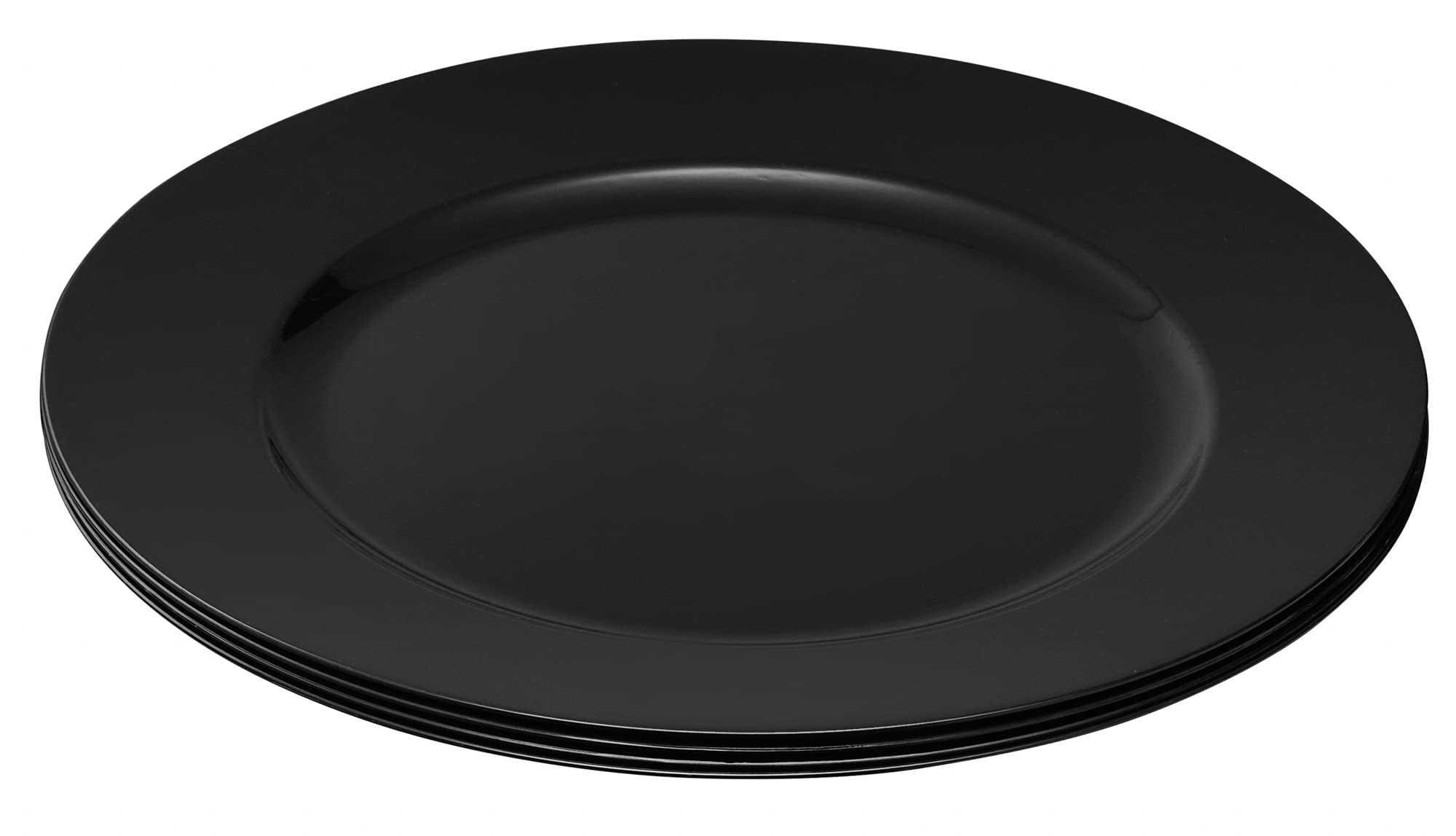 Elegant Disposables pack6 black chargers image highlighting value for events.