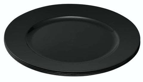 Elegant Disposables pack6 black chargers image highlighting value for events.