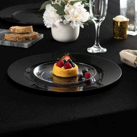 Elegant Disposables wedding tableware black image for weddings and special occasions.