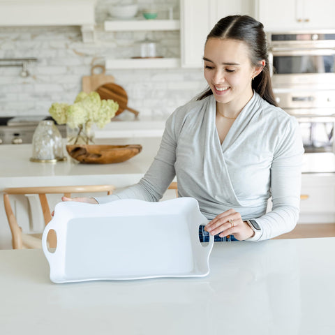 Elegant Eats dishware tray; dishwasher safe cleanup saves time during gatherings.
