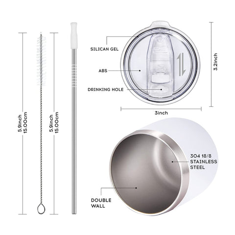 ELEGANTPARK clear lid and reusable straw for on-the-go sipping.