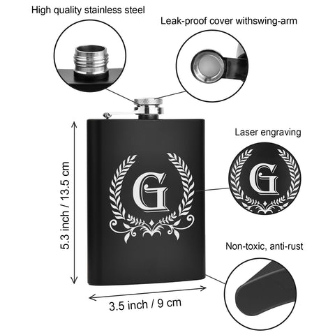 ELEGANTPARK stainless steel flask with initials, perfect groomsmen gift