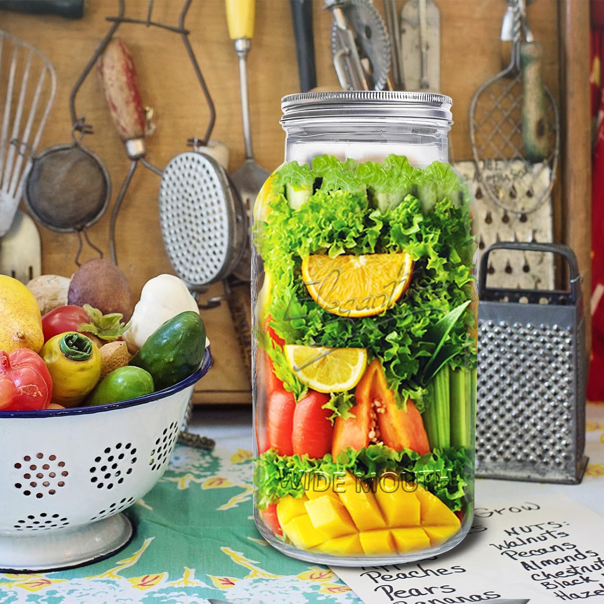 ElegantTime fermentation-ready jar close-up emphasizes wide opening for active fermentation
