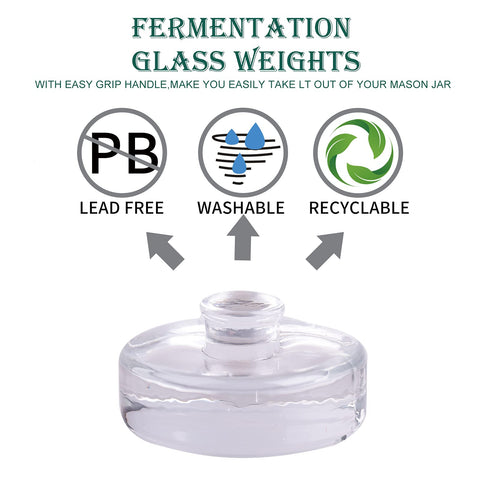 Eleganttime glass weights with non-slip grip for easy removal from jars.