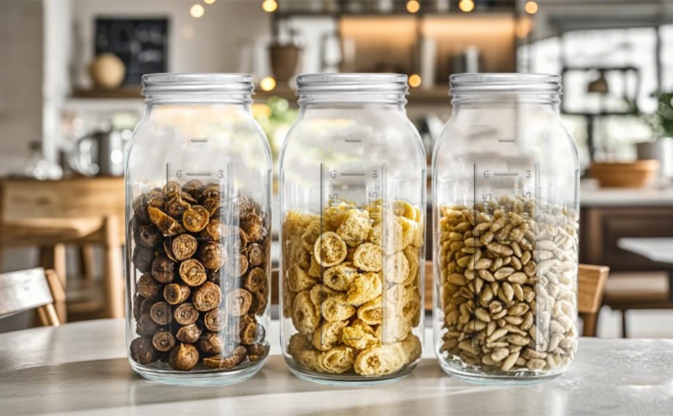 Eleganttime kitchen-organization mason jar set optimizes space for meal prep.