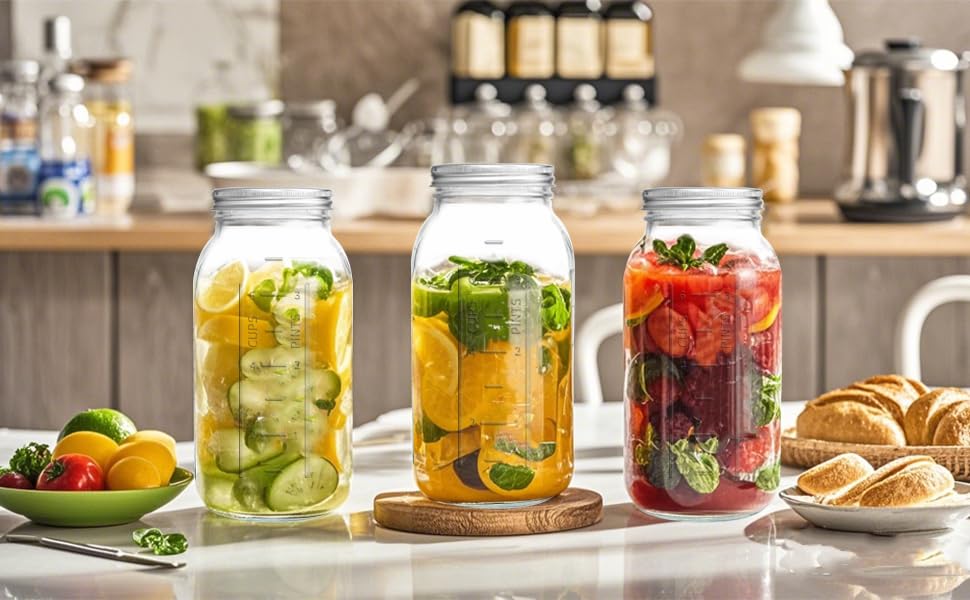 Eleganttime multi-purpose storage jars organize pantry staples or craft supplies.