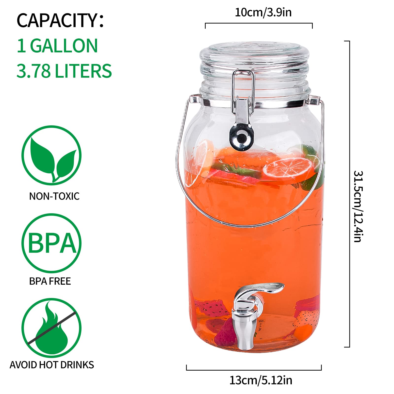Eleganttime wide-mouth dispenser lid for simple refilling and thorough cleaning.