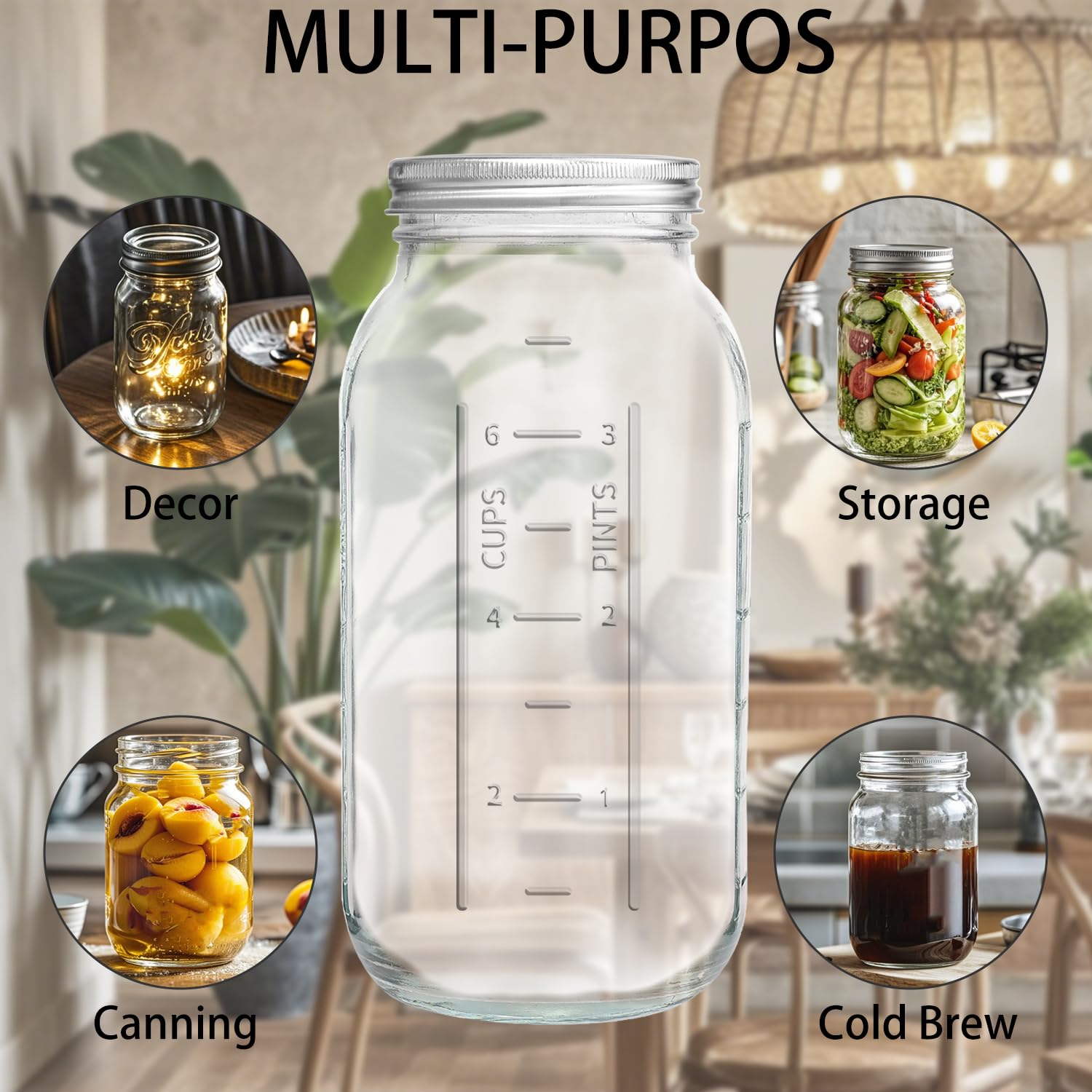 Eleganttime wide-mouth design improves cleaning access and jar handling.