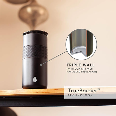 Elemental Artisan ceramic lid adds pleasant mouthfeel while sipping