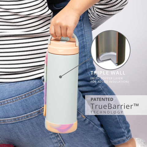 Elemental BPA-free bottle with silicone boot guards against dents