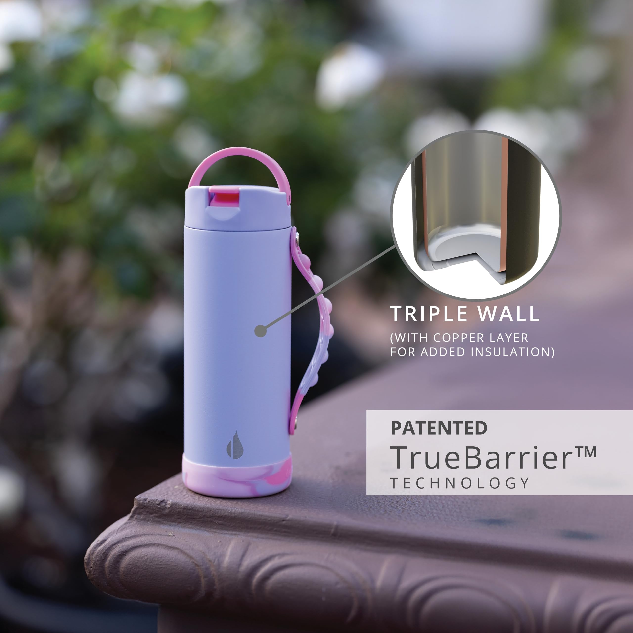 Elemental Iconic Kids Water Bottle BPA-free construction for daily reuse.