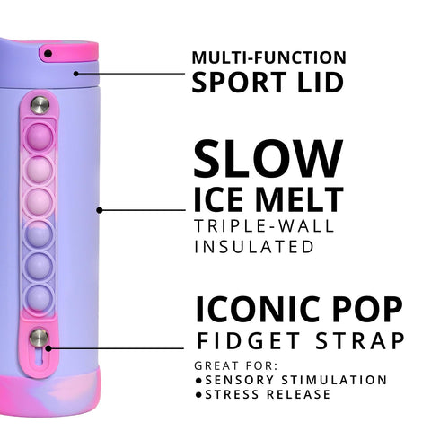 Elemental Iconic Kids Water Bottle protective silicone boot guards against dents.