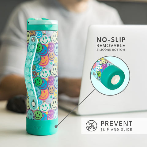 Elemental Iconic Kids Water Bottle triple-wall insulation keeps drinks cool for hours