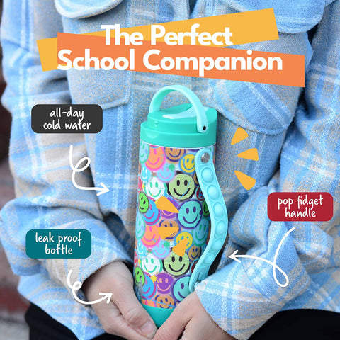 Elemental Iconic bottle with straw lid offering leak-proof sipping.