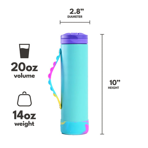 Elemental Iconic bottle fits backpacks for convenient on-the-go hydration.
