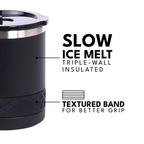 Elemental Recess Lowball Tumbler’s compact 10oz size fits cups and bags.