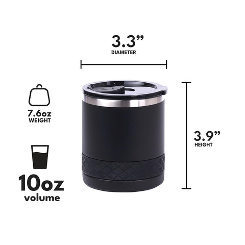 Elemental Recess Lowball Tumbler with Tritan lid provides easy sipping on the go.