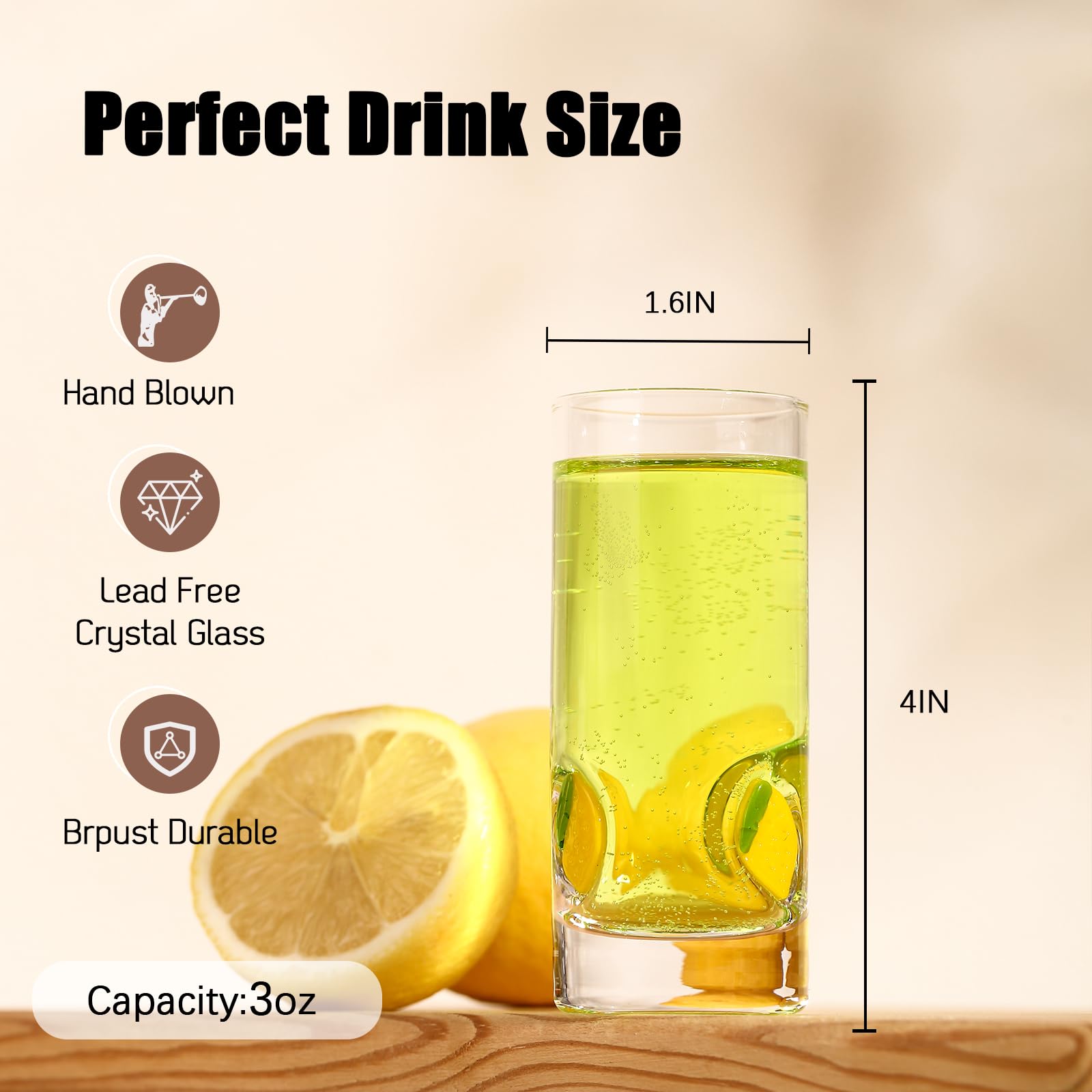 ELERGIFTS home bar shot glasses elevate casual gatherings with playful citrus style.