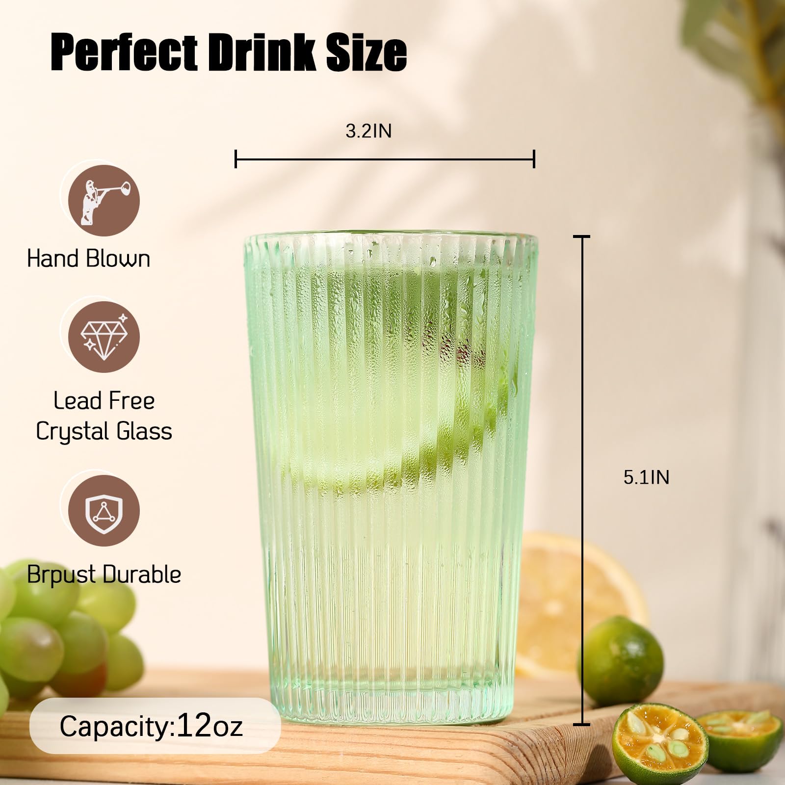 ELERGIFTS lead-free and BPA-free glass cups for safe everyday sipping