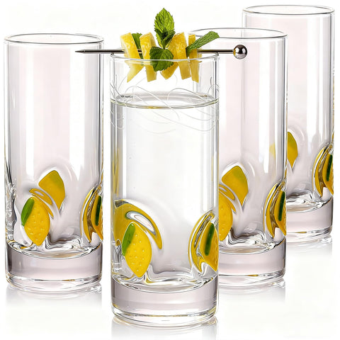 ELERGIFTS lemon-icon shot glasses 4pc set for vibrant cocktails and parties.