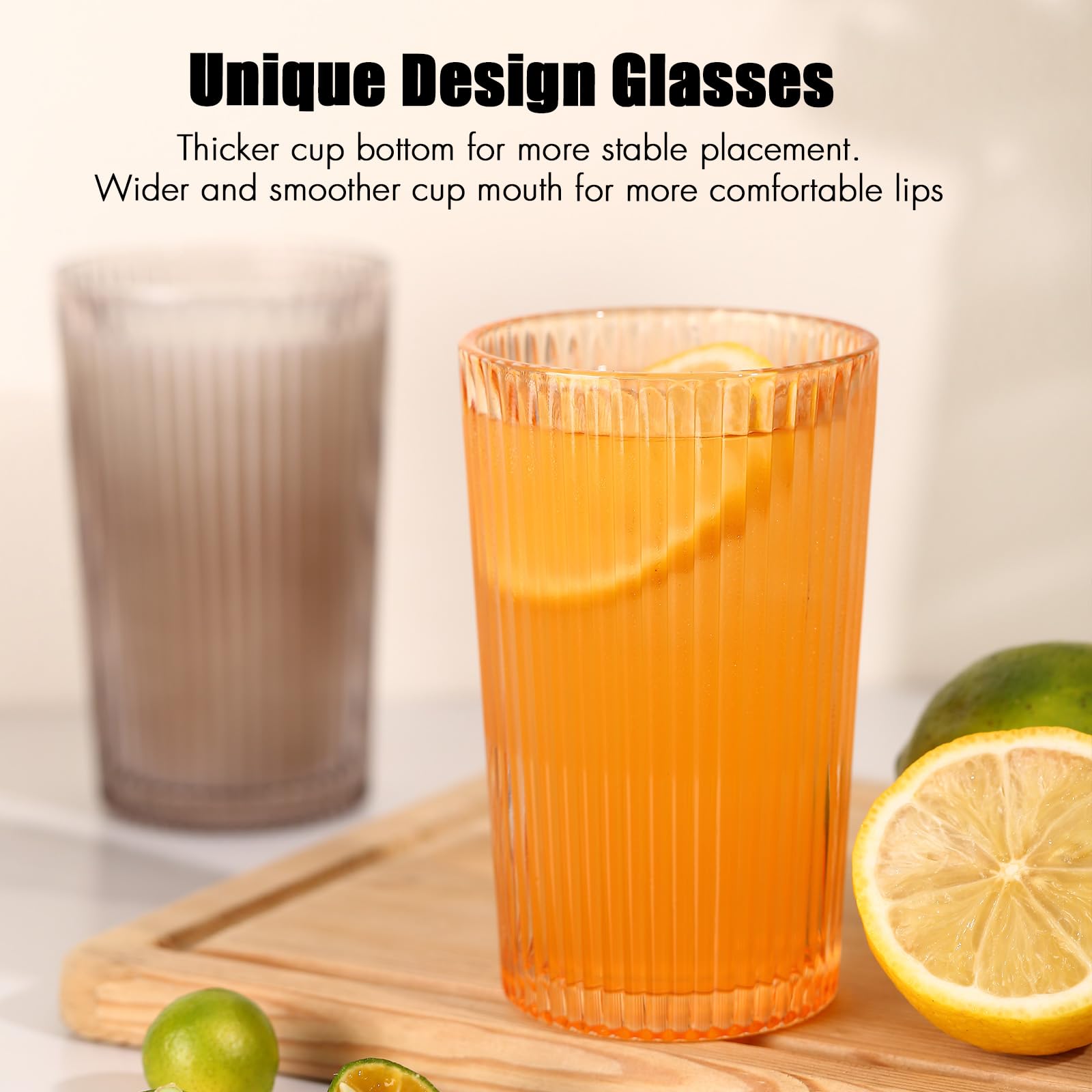 ELERGIFTS vibrant six-color highball glasses displayed on a table setting for gatherings