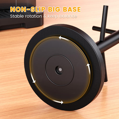 Elerator mug tree with dark wood finish adds warmth to any coffee station.