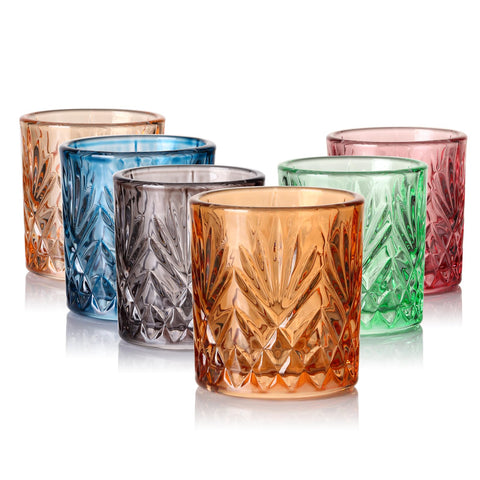 ELERGIFTS handmade colored shot glasses set of 6, vibrant hues ideal for parties.