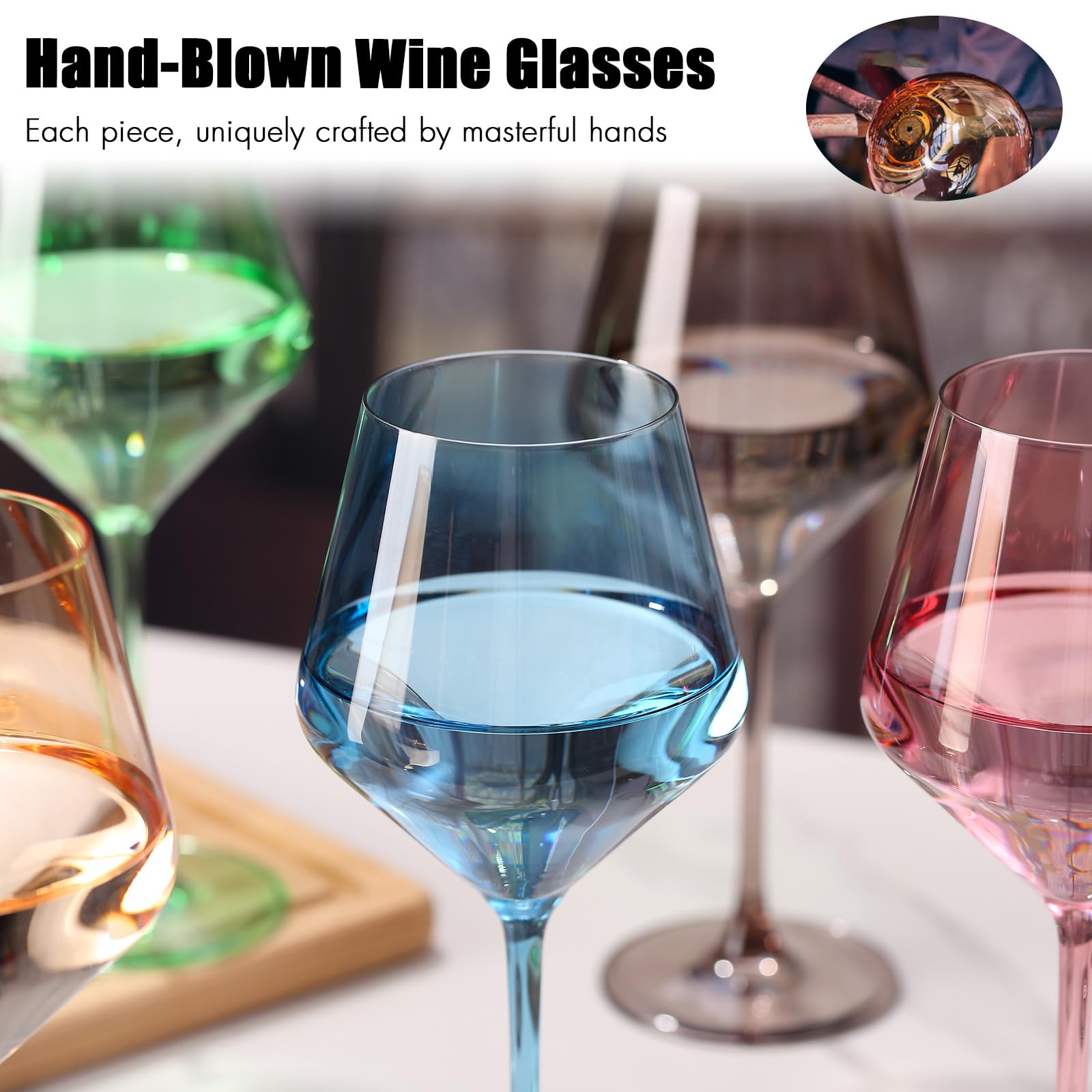 ELERGIFTS lead-free crystal wine glasses offer clarity and lightweight handling.