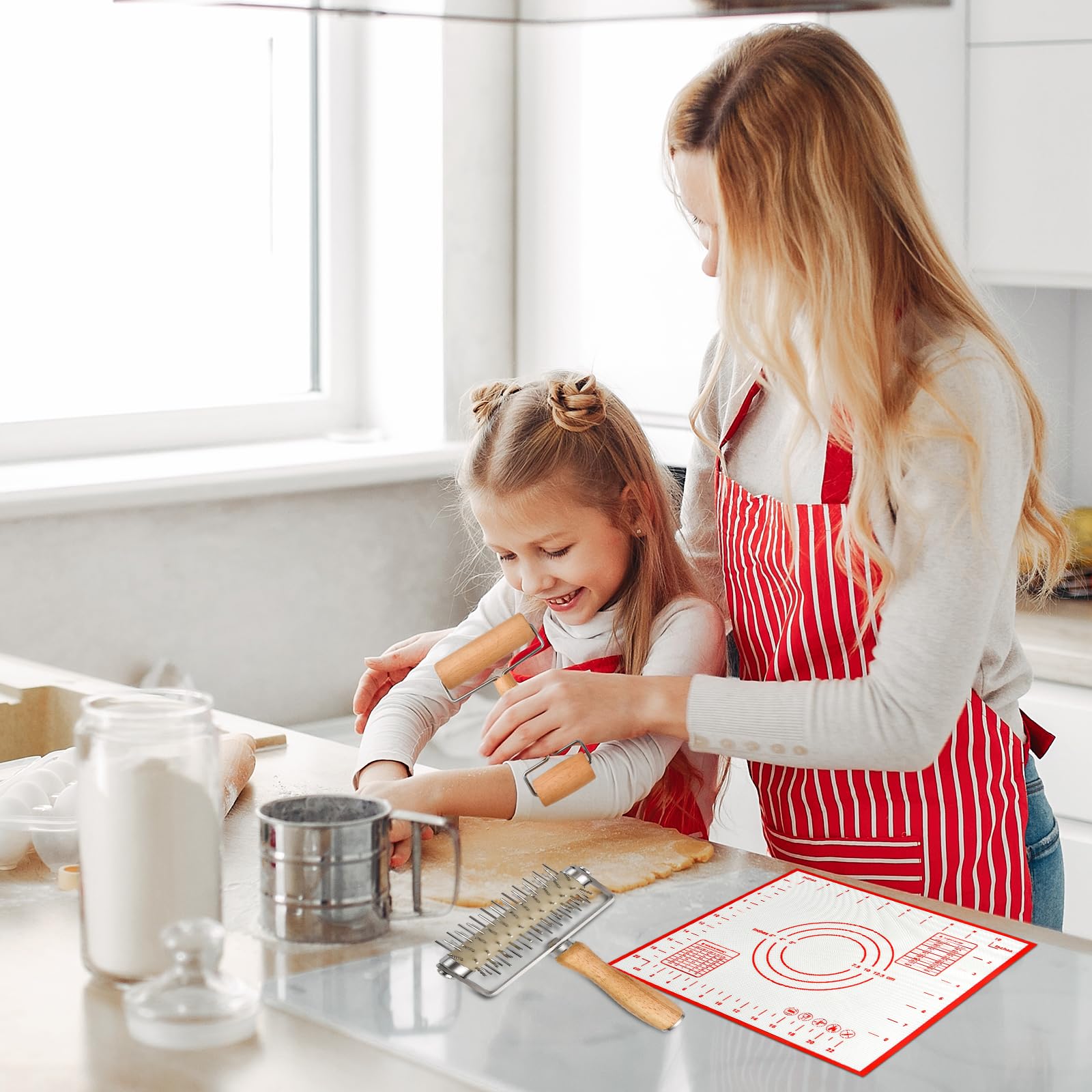 Elesunory pizza dough roller double-head in action for smooth, even crusts.