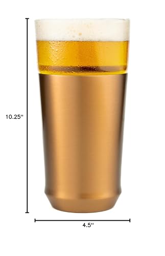 Elevated Craft copper finish pint glass blends style with reliable insulation.