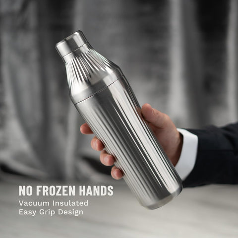 Twist-lock lid on Elevated Craft Diamond Edition shaker prevents leaks during shaking