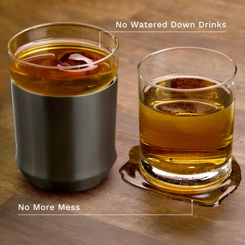 Elevated Craft Hybrid Cocktail Glass base insulation demonstrates heat protection and dilution control.