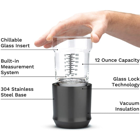 Elevated Craft Hybrid Cocktail Glass side view showing ergonomic silhouette for steady sipping.